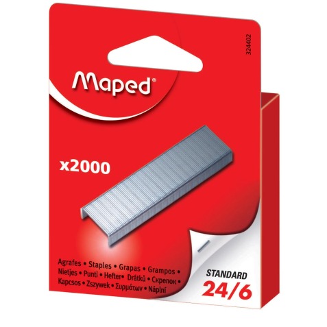 Maped agrafes 24/6, boîte de 2.000 agrafes