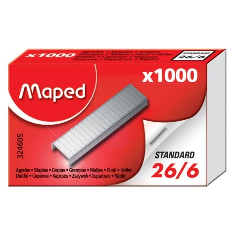 Maped nietjes 26/6, doos van 1.000 nietjes