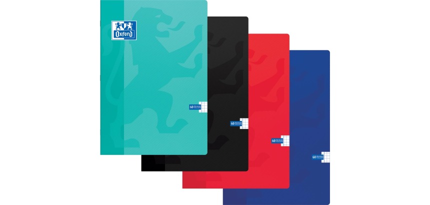 Schrift Oxford School A4 ruit 5x5mm 120 pagina's 80gr assorti