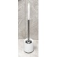 Brosse de toilette en plastique avec pied rond, accrochable, blanc