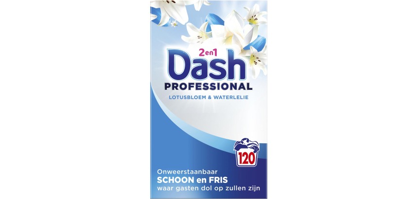 Dash Professional 2 en 1 Formula Fleurs de Lotus & Lily lessive en poudre, boîte de 6,6 kg, 120 doses