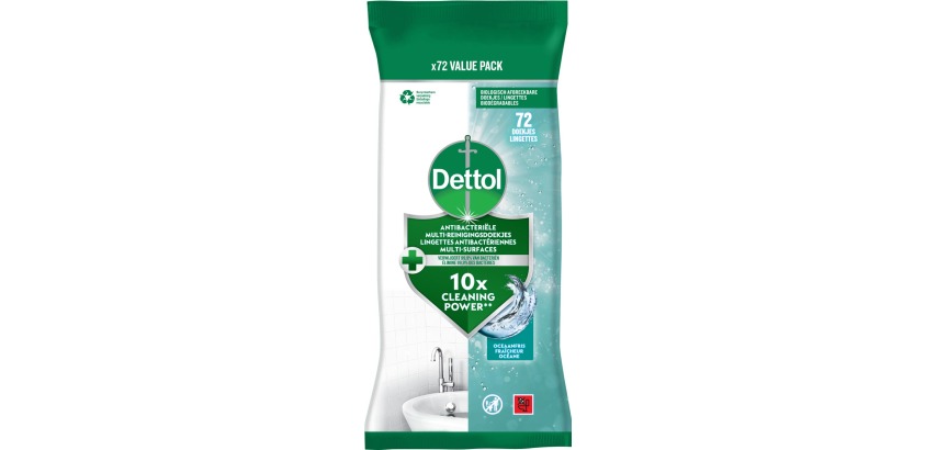 Dettol antibakterielle Allzwecktücher Ozeanfrische 72 Stück