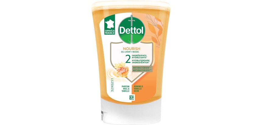 Dettol No Touch savon mains Extra Care, miel et vanille, recharge de 250 ml