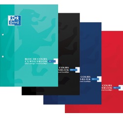Oxford bloc de cours School, couleurs assorties, ft A4, 100 feuilles, quadrillé 10 mm
