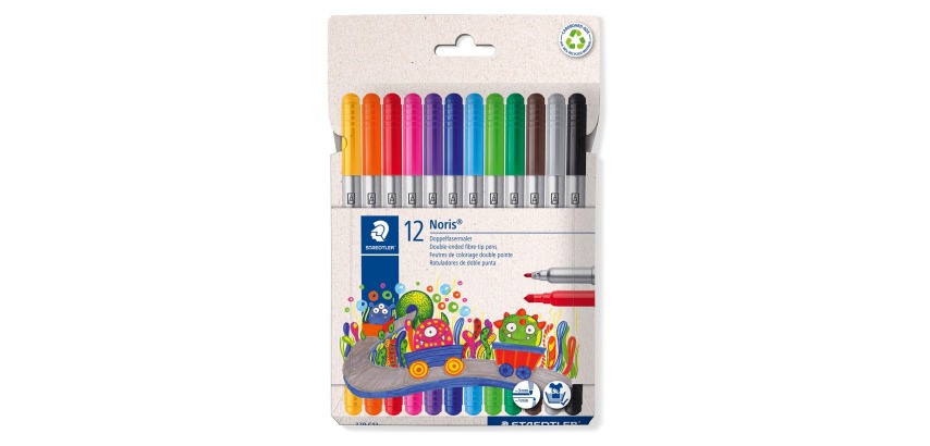 Staedtler viltstift Noris Club, geassorteerde kleuren, etui van 12 stuks
