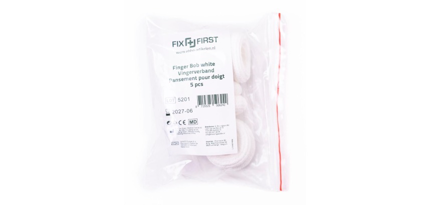Fixfirst finger cots, textile, white, pack of 5 pieces