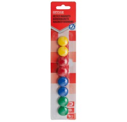 OFFICE products aimants, 20 mm, couleurs assorties, blister de 8 pièces