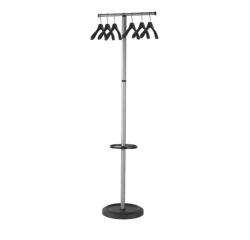 Porte-manteau avec standard, avec 6 cintres noirs
