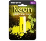 Integral Neon USB 2.0 stick, 32 GB, geel