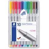 Fineliner Staedtler Triplus 334 assorti 0.3mm 10 stuks