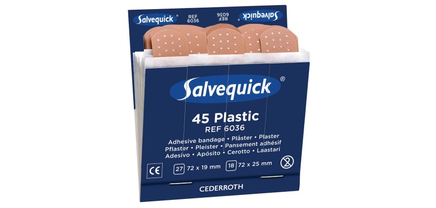 Pansements Salvequick recharge plastique 6x 45 pièces