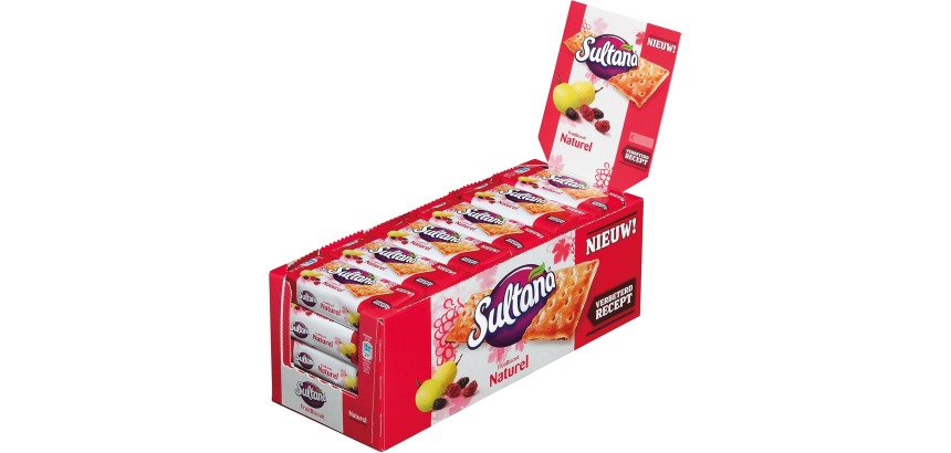 Sultana Fruitbiscuits Naturel - Boîte présentoire de 24