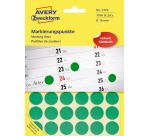 Avery Ronde etiketten diameter 18 mm, groen, 1.056 stuks