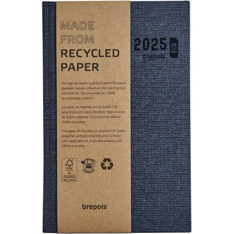 Brepols agenda Ecoday, Kazar, blauw, 2025, boekgebonden