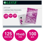 Leitz Eva pochette à plastifier ft 65 x 95 mm, 250 microns (2 x 125 microns), paquet de 100 pièces