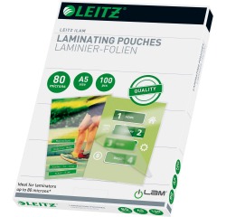 Leitz Eva pochette à plastifier ft A5, 160 microns (2 x 80 microns), paquet de 100 pièces