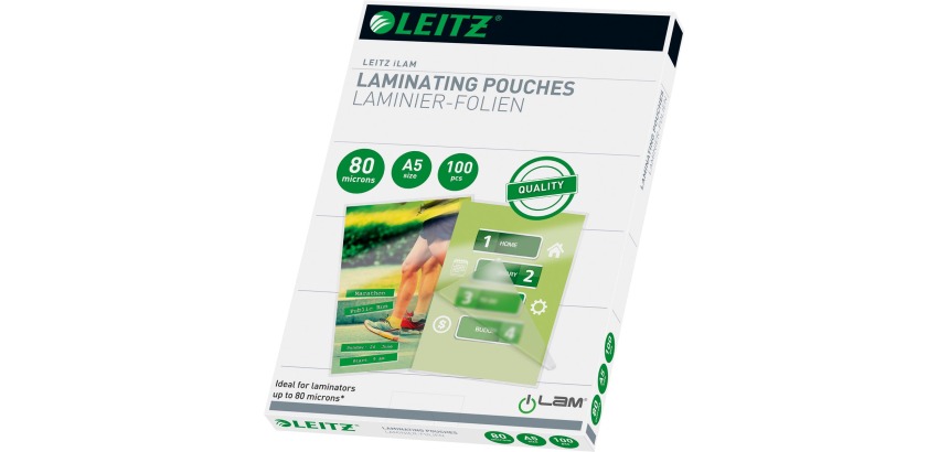 Leitz Eva laminating pouch A5 size, 160 microns (2 x 80 microns), pack of 100 pieces