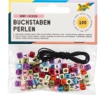Folia letterkralen inclusief 1 meter elastische draad, 100 stuks, diverse kleuren