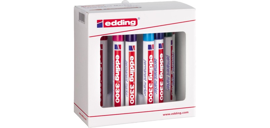 Edding permanent marker e-3300 doos van 10 stuks in geassorteerde kleuren