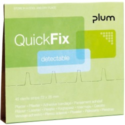 Plum QuickFix recharge pour distributeur de pansements adhésifs, 30 pansements détectables
