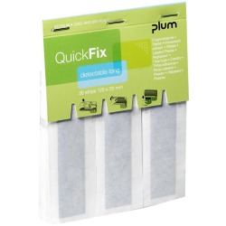 Plum QuickFix recharge pour distributeur de pansements adhésifs, 30 pansements détectables, extra longues