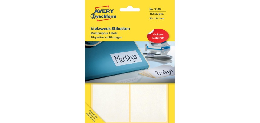 Multi-purpose label 80 x 54 mm white - Pack of 112