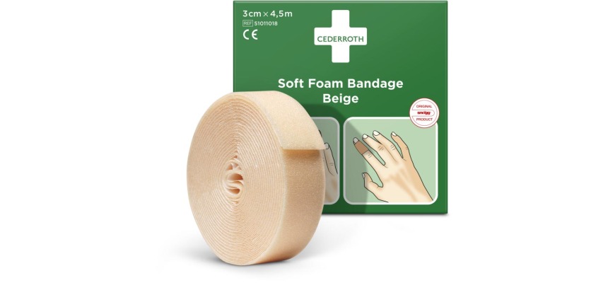 Cederroth zelfklevend schuimverband, beige, 3 cm x 4,5 m