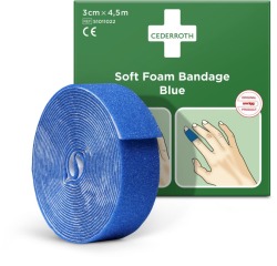 Cederroth zelfklevend schuimverband, blauw, 6 cm x 4,5 m