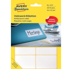Etiket Avery Zweckform 3337 54x35mm wit 224stuks