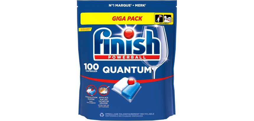 Finish Quantum Regular tablettes pour lave-vaisselle, paquet de 100 capsules