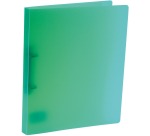 Bronyl ring binder, for A4 size, in PP, 2 D-rings of 15 mm, transparent green
