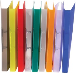 Bronyl classeur à anneaux, pour ft A4, en PP, 2 anneaux en D de 15 mm, couleurs assorties transparentes