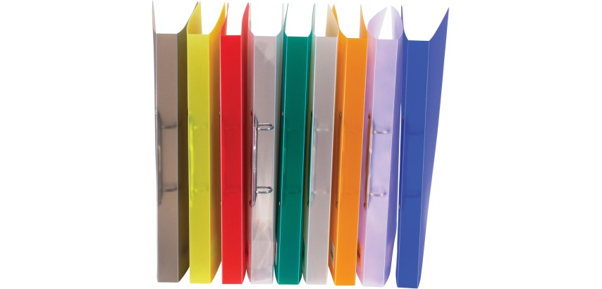 Bronyl classeur à anneaux, pour ft A4, en PP, 2 anneaux en D de 15 mm, couleurs assorties transparentes