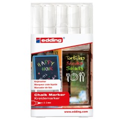 Edding 4095 chalk marker bullet 2-3mm white blister pack of 5 pieces