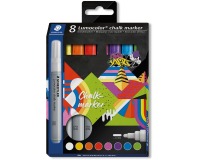 Staedtler Lumocolor marqueur à la craie, set de 8 pièces