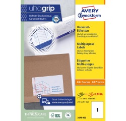 Etiket Avery Zweckform 3478-200 210x297mm A4 wit 200stuks