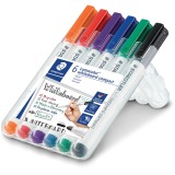 Staedtler whiteboardmarker Lumocolor Compact, étui chevalet de 6 pièces en couleurs assorties