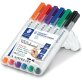 Staedtler whiteboardmarker Lumocolor Compact, opstelbare box met 6 stuks in geassorteerde kleuren