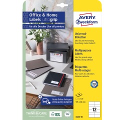 Avery Zweckform étiquettes polyvalentes, 105x48 mm, blanc, adhésif permanent, 120 étiquettes, 10 feuilles