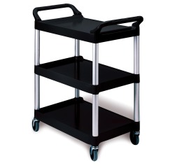 Serveerwagen Rubbermaid met 10cm zwenkwielen zwart