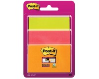 Post-it Super Sticky Notes, 45 Blatt, 3 Formate, Neon-Mischfarben, im Blisterpack