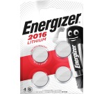 Energizer Button Battery 4x CR2016 Lithium