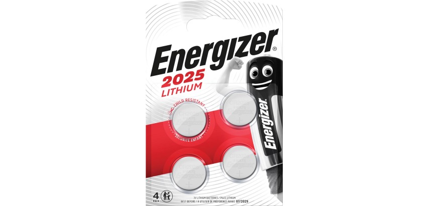 Pile bouton Energizer 4x CR2025 lithium