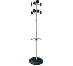 Garderobe mit Schirmständer, 8 Haken, schwarz