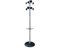 Kapstok met parapluhouder, 8 haken, zwart