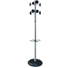 Portemanteau avec porte-parapluies, 8 patères, noir