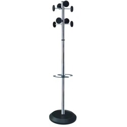 Portemanteau avec porte-parapluies, 8 patères, noir