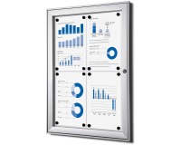 Vitrine d'affichage intérieur et extérieur, ft 4 x A4 (670 x 500 mm)
