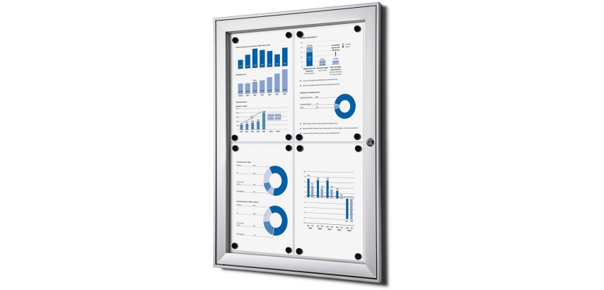 Vitrine d'affichage intérieur et extérieur, ft 4 x A4 (670 x 500 mm)