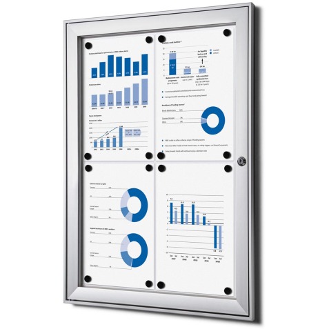Vitrine voor binnen en buiten, ft 4 x A4 (670 x 500 mm)